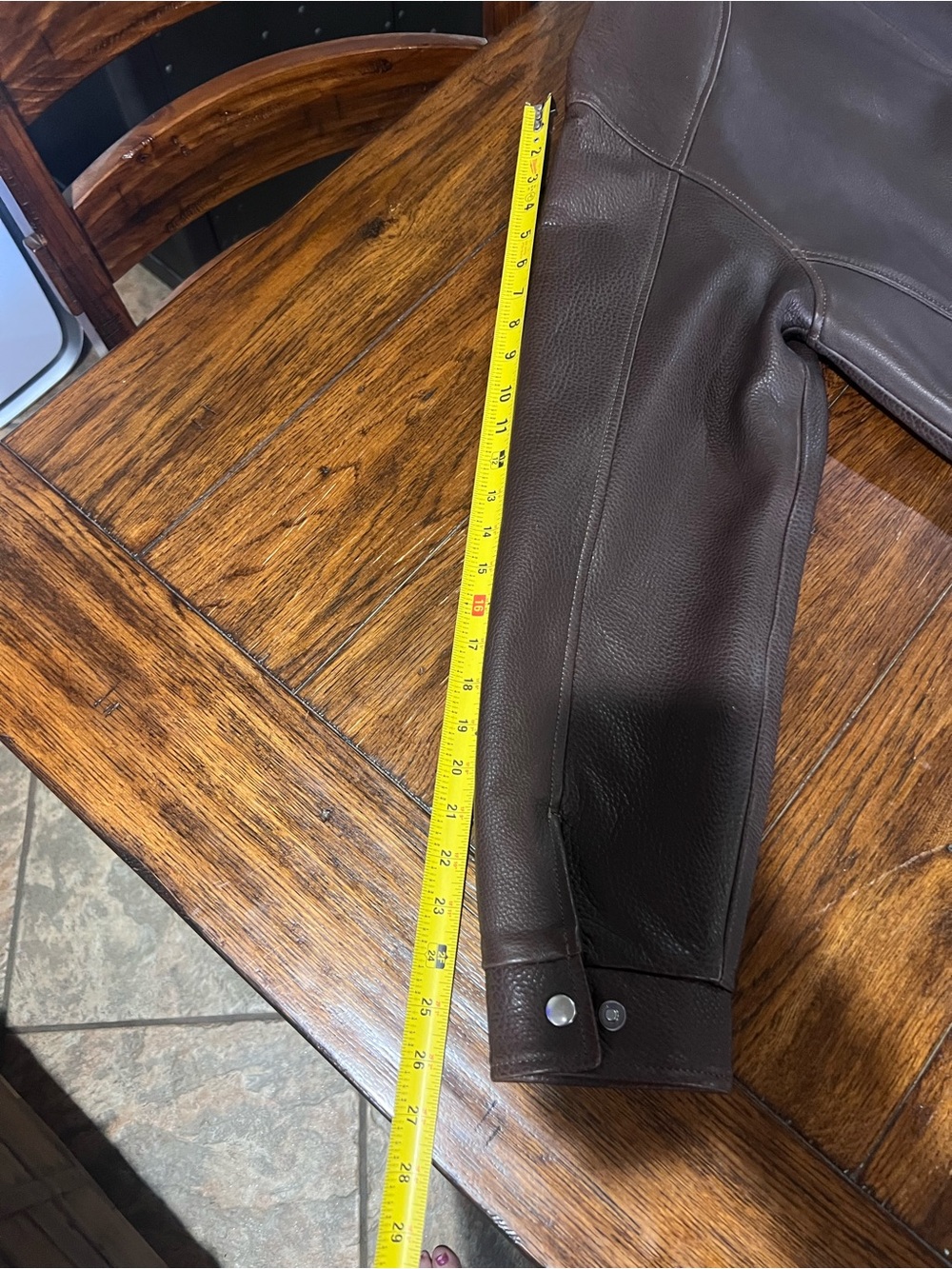 Orvis Dark Brown Bison Leather Jacket - Picture 13 of 14